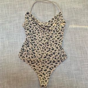 Abercrombie Leopard cowl neck bodysuit (M)
